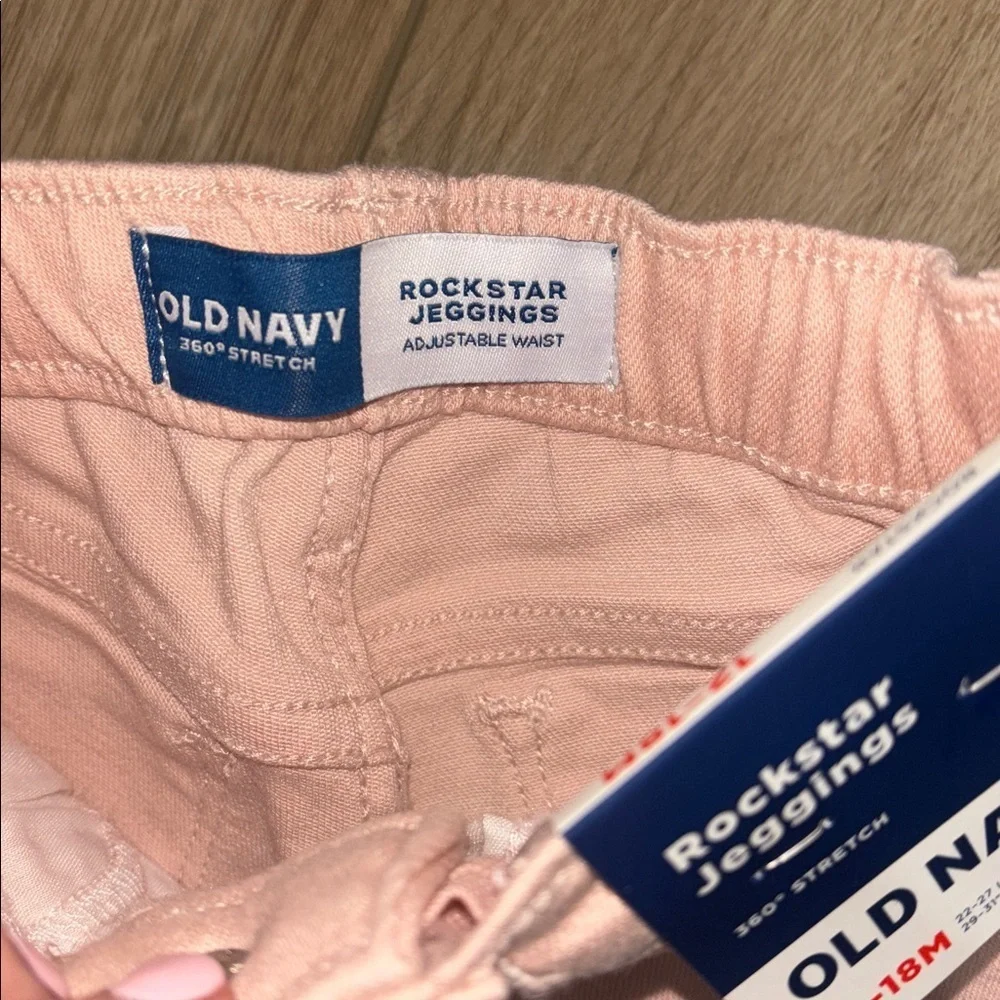 Old Navy Light Pink rock star little girls  Jeggings size 12-18 months NWT